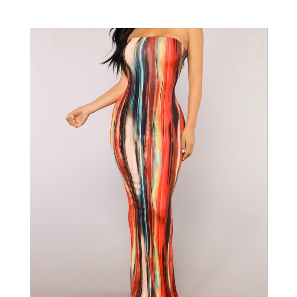 Multi color tube dress